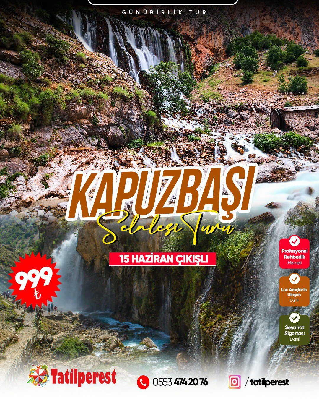 KAPUZBAŞI ŞELALESİ TURU 15 HAZİRAN ÇIKIŞLI