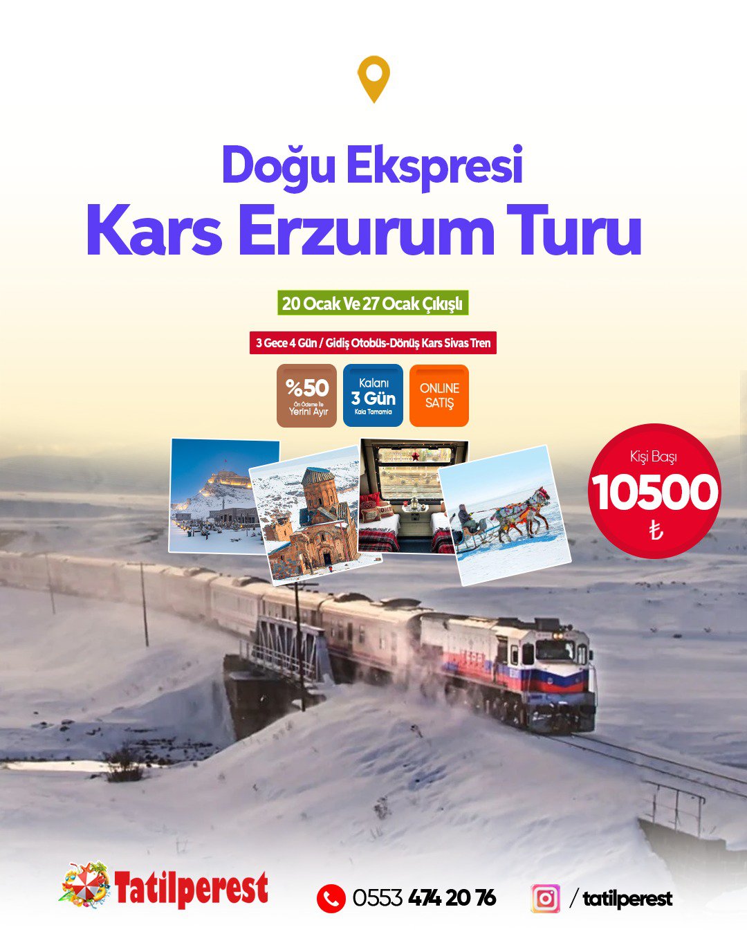 DOĞU EKSPRESİ TURU ERZURUM KARS SÖMESTR ÖZEL 20 OCAK VE 27 OCAK ÇIKIŞLI SINIRLI KONTENJAN