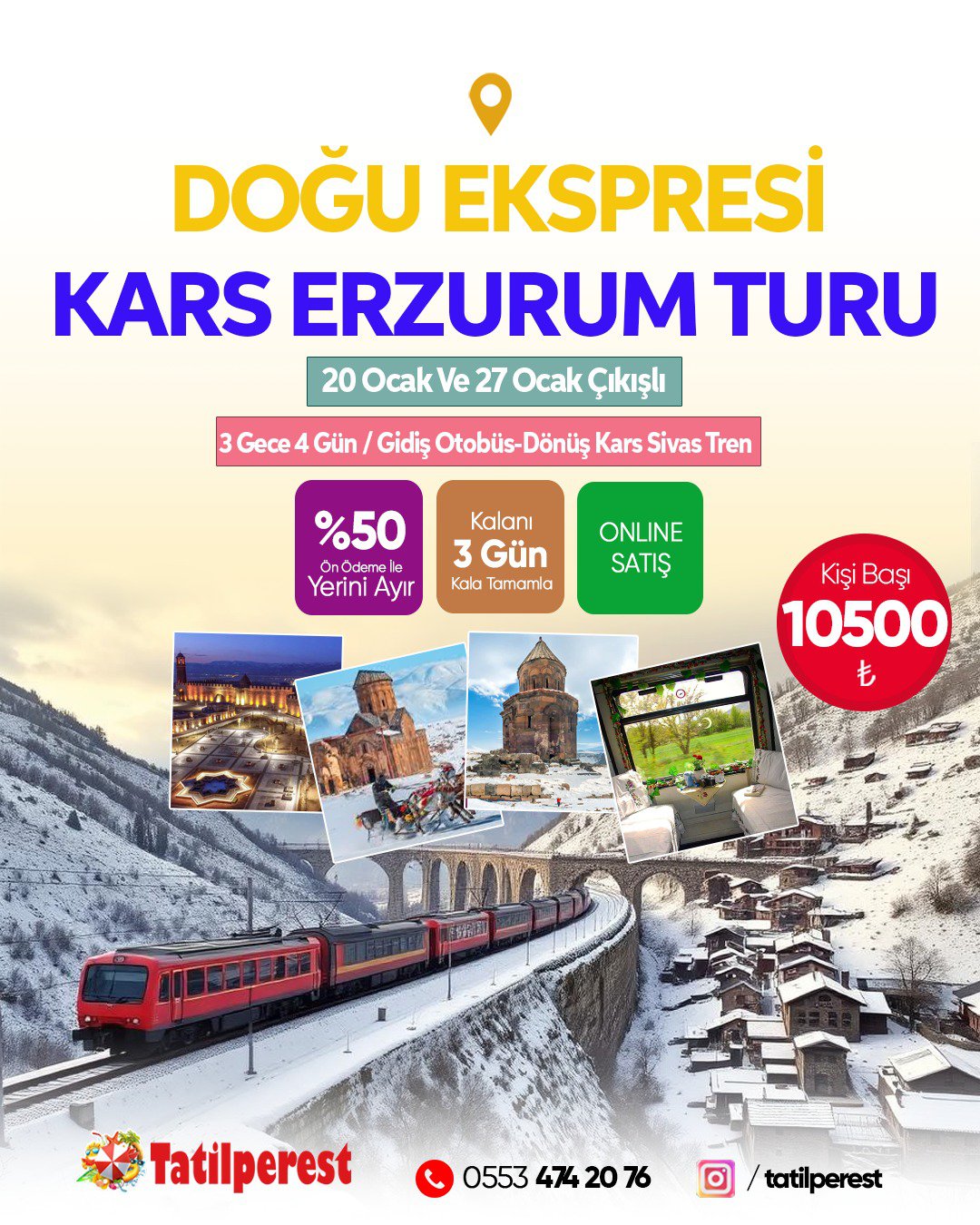 DOĞU EKSPRESİ TURU ERZURUM KARS SÖMESTR ÖZEL 20 OCAK ÇIKIŞLI SINIRLI KONTENJAN